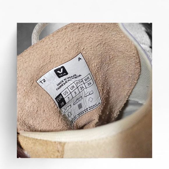 Veja Women’s V-10 Suede Sneakers in Peach, Lavender & Beige Size 7 EU 38 - Picture 4 of 6